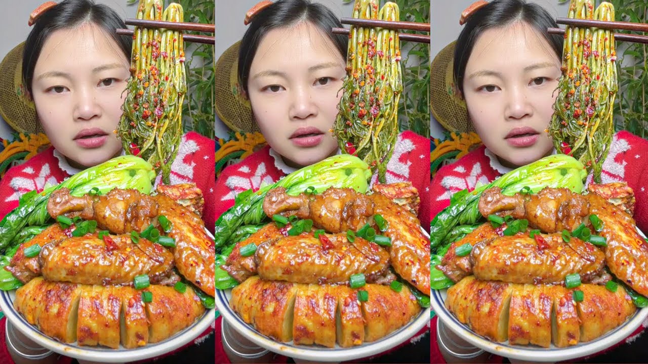 Let’s Eat with Jin | Satisfying Eating Braised Chicken, Fried Chicken & Spicy Sichuan Tofu