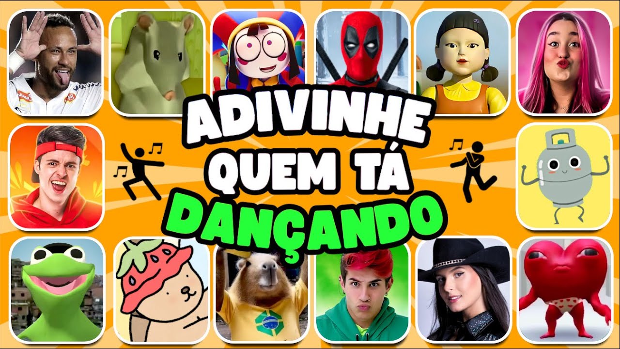 Adivinhe quem tá DANÇANDO 🕺🏻🎶 Neymar, Enaldinho, Rato Milton, Bobbie Goods, Emilly, Lady Bug, Round6
