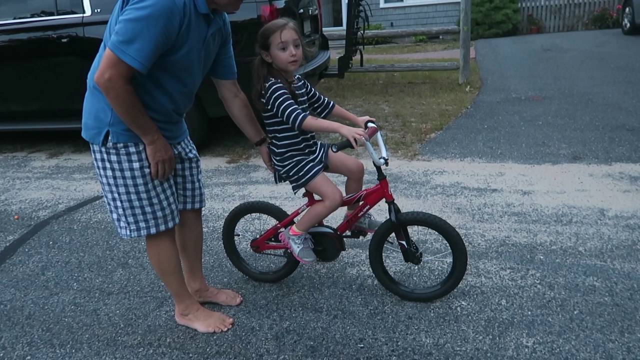 Girl's First Time Learning to Ride A Bike