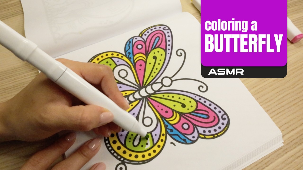 Coloring a Butterfly 🦋 | 50 Animals - ColorMe BlueToucan  (ASMR)