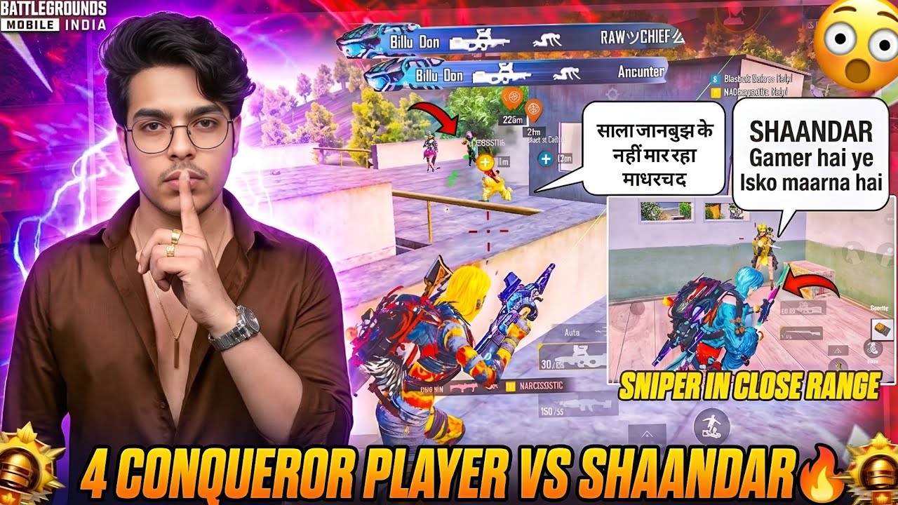 💀WTF!! 4 CONQUEROR PLAYERS GOT ANGRY ON ME AND TO KILL ME 3 TIMES IN APARTMENT😂- SOLO VS SQUAD BGMI