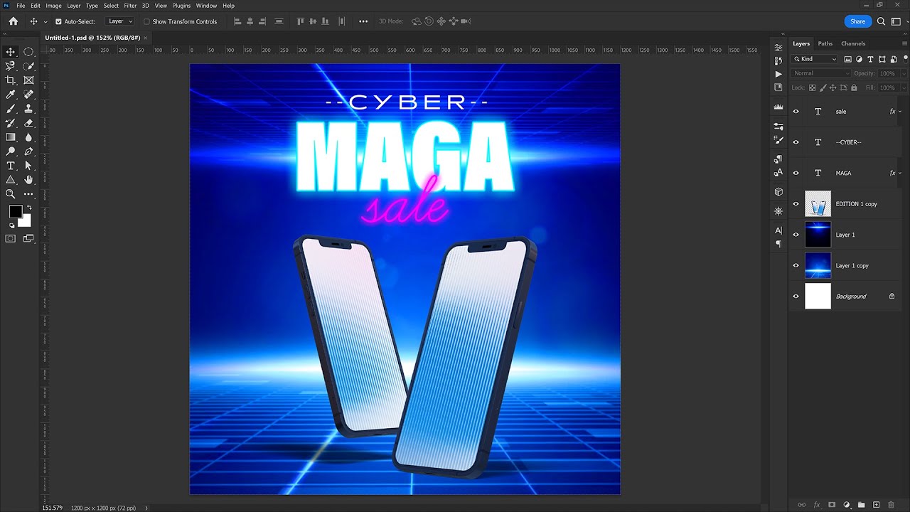 การสร้างอักษรนีออน (layer style) ด้วยโปรแกรม Adobe Photoshop CC