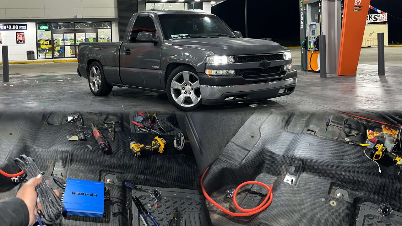 SOUND SYSTEM INSTALL ON SERGIOS SINGLE CAB!!  (99-07)