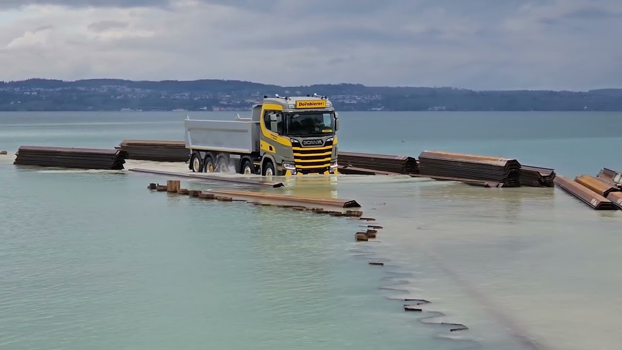 Dornbierer liefert Steine für neuen Hafen.