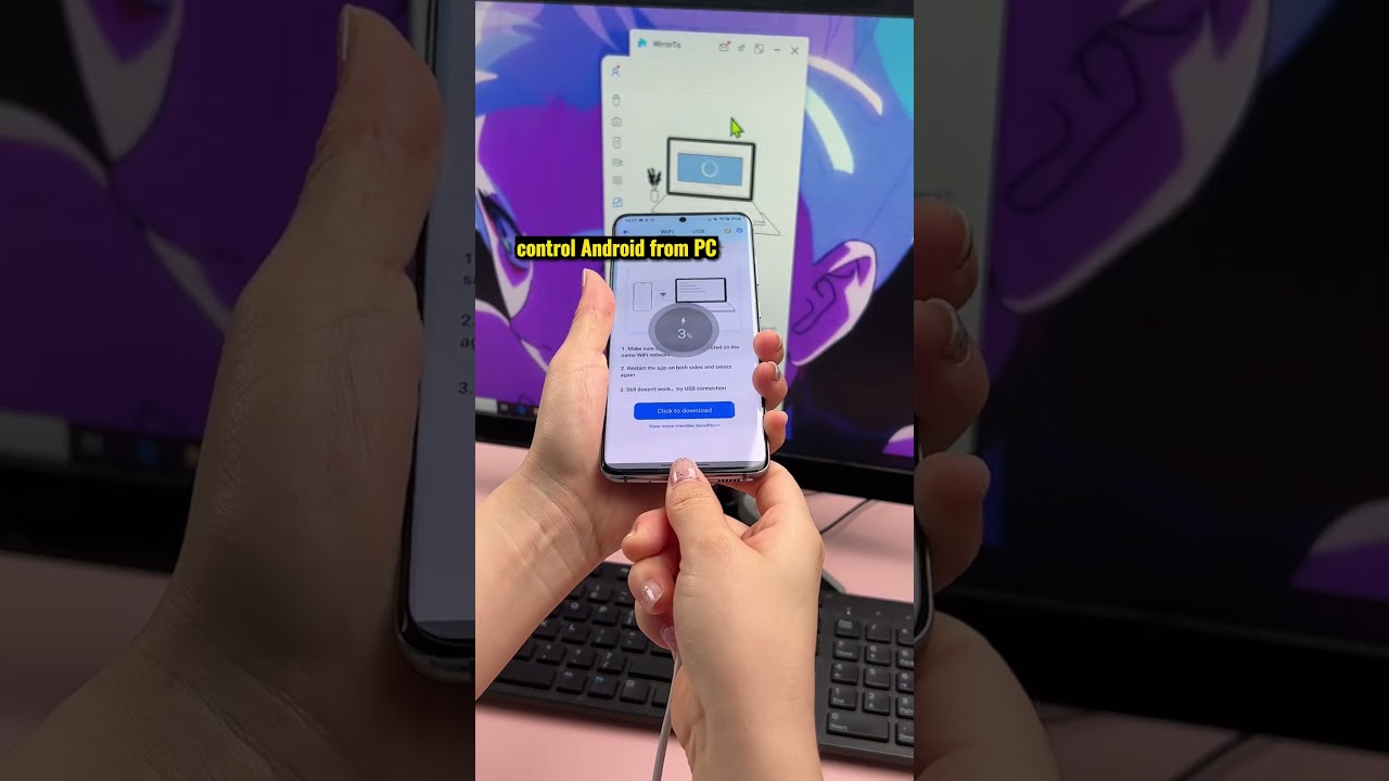 Control phone from pc?! #screenmirroring #screencast #mobiletopc #controlphonefrompc