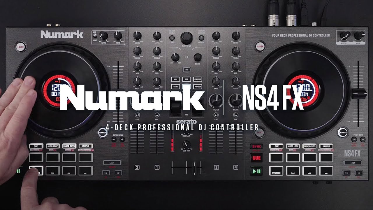 Numark NS4FX Introduction | 4-Channel DJ Controller with Effects and Pro Inputs and Outputs