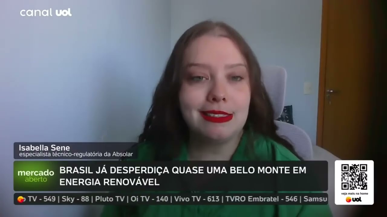 Canal UOL | Isabela Sene | Sistemas de armazenamento para mitigar cortes de geração de energia solar