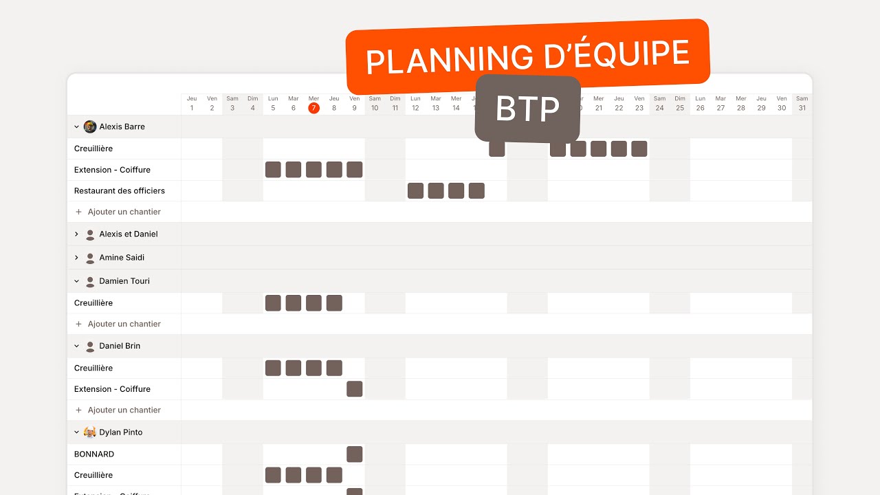 BTP - Comment créer son planning d'équipe et le diffuser facilement ?