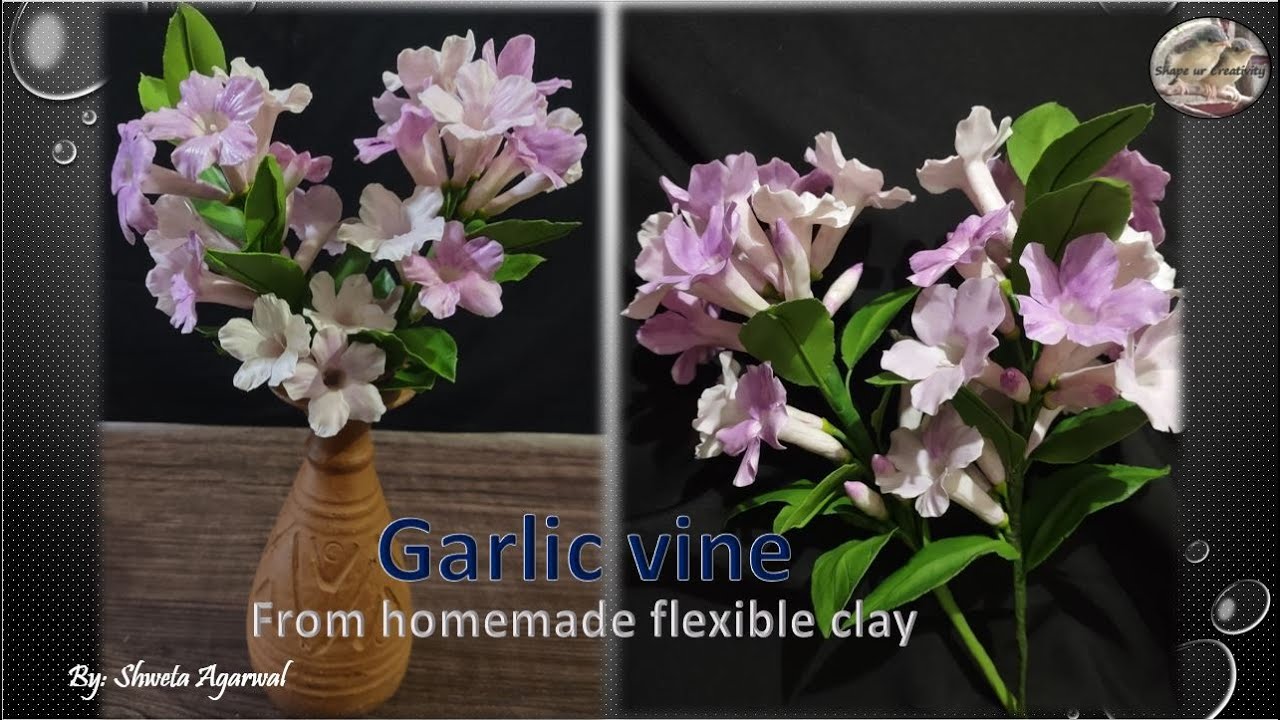 Tutorial: Garlic vine flowers (Mansoa alliacea) from flexible clay(cold porcelain) | Home decor