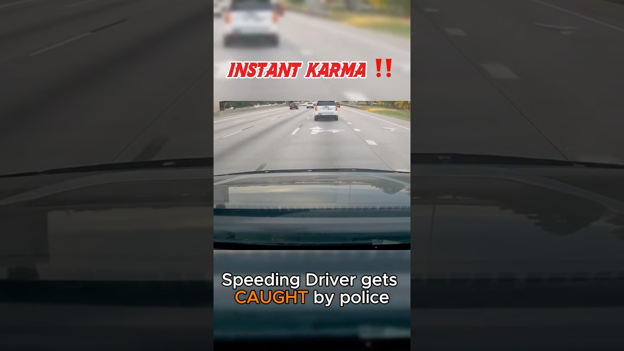 Speeding driver meets instant karma 😳🤯
