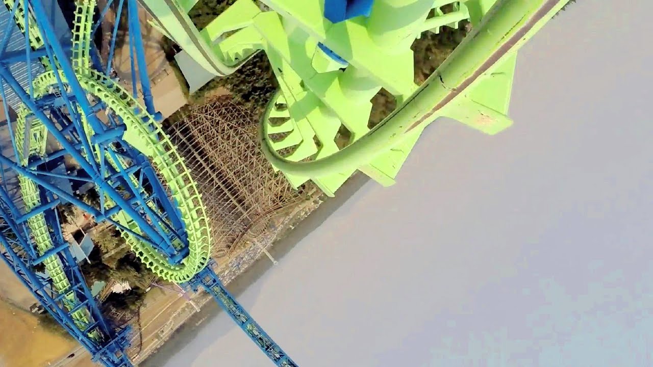 Aftershock front seat on-ride HD POV @60fps Silverwood Theme Park