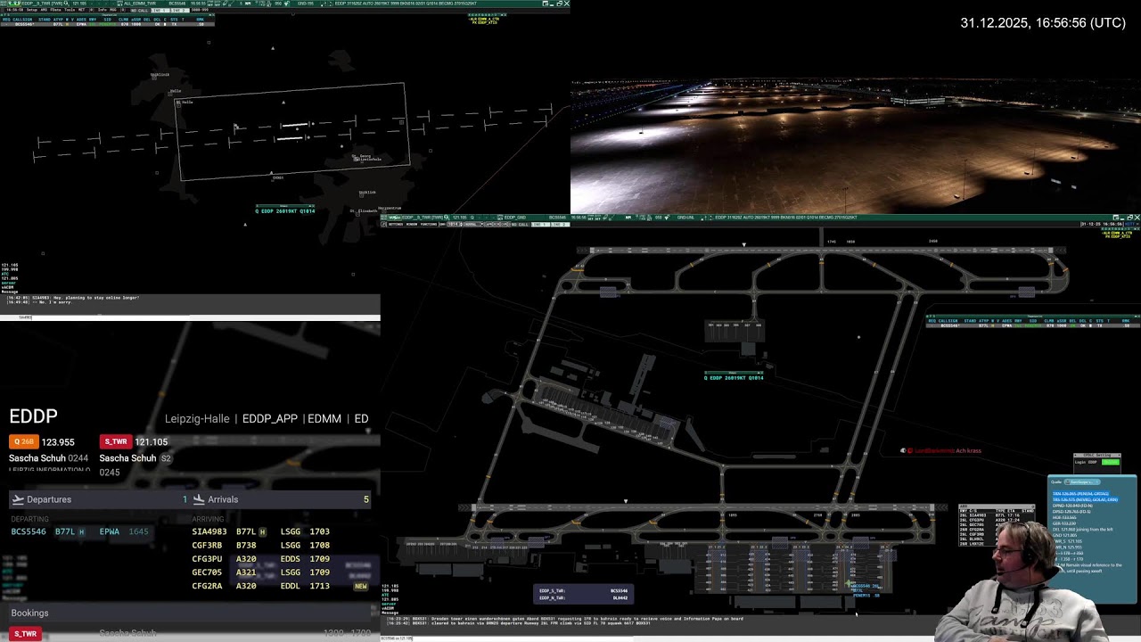 ATC | Leipzig Ground / Tower | VATSIM | 4k