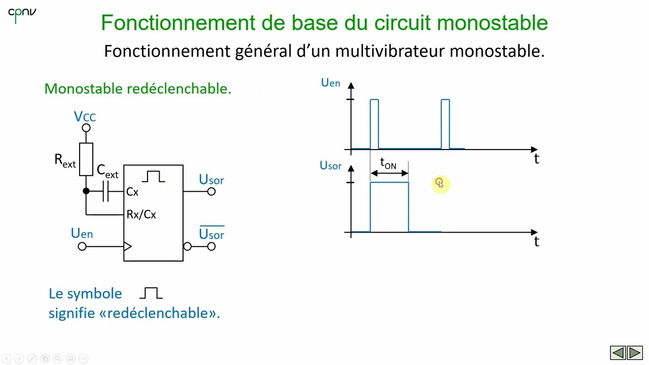 ELNU - Multivibrateur monostable (partie 1 - fonctionnement de base)