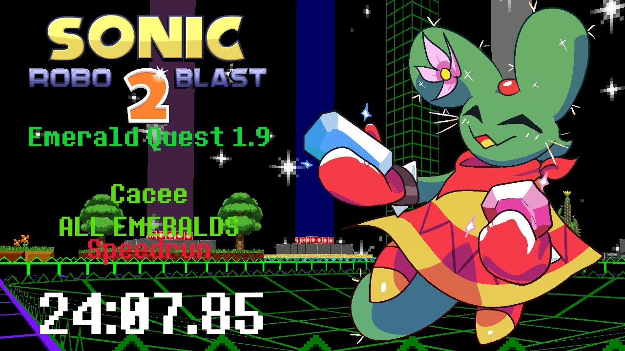 SRB2 Emerald Quest 1.9: Cacee All Emeralds Speedrun 24:07.85