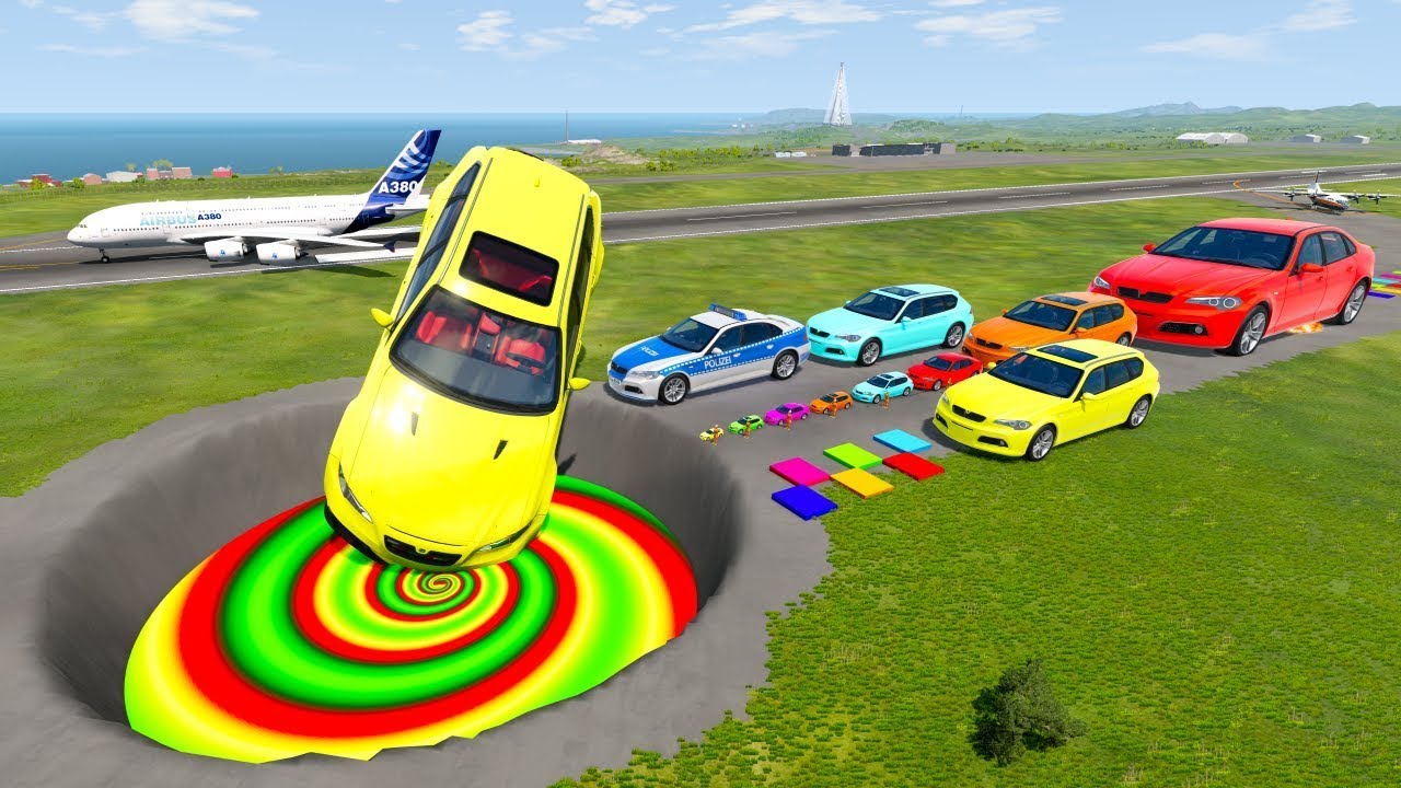 BIG & SMALL CARS vs GIANT PIT #108 💥 – BeamNG.drive Extreme Crash Challenge