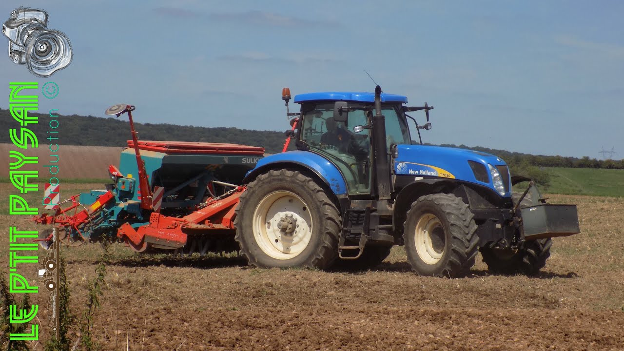 Semis de Colza 2017 | New Holland T7050 & combiné Sulky + rotative Kuhn