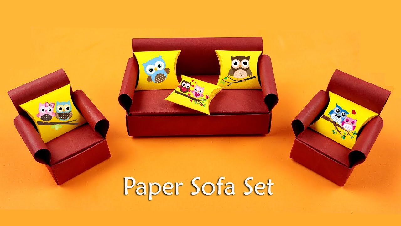 DIY paper sofa set | paper sofa easy | origami sofa | how to make a paper sofa | paper craft