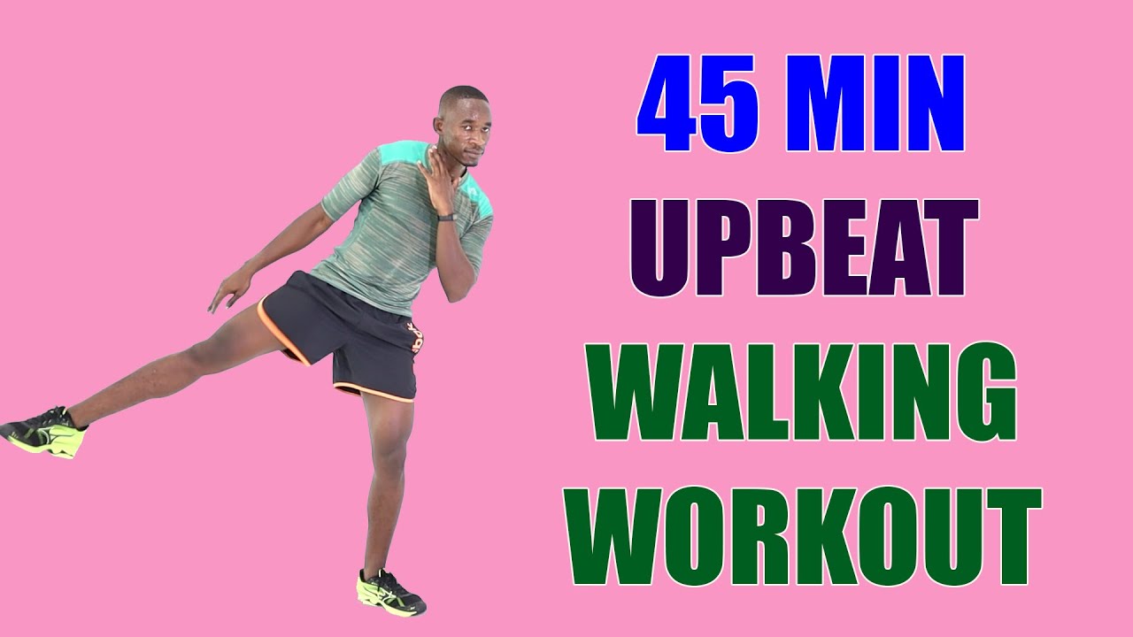 45 Minute UPBEAT Walking Workout at Home/ Walk 6000 Steps at Home 🔥 400 Calories 🔥