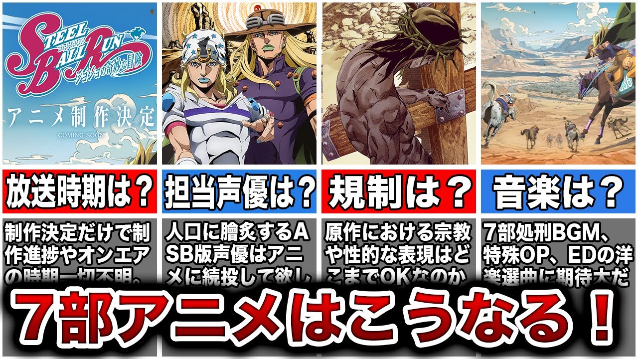 ジョジョ7部SBRアニメ放送前徹底分析＆予想！【ゆっくり解説】【スティール・ボール・ラン】