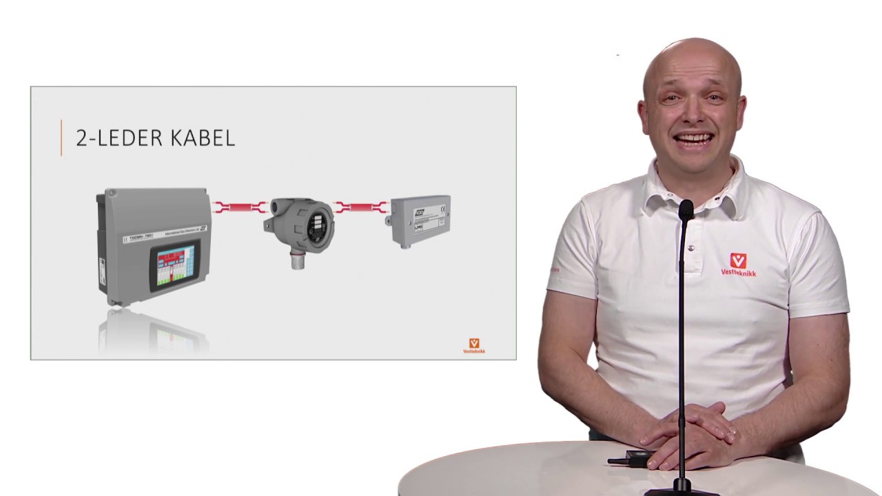 Gassdeteksjonsanlegg med adresserbare detektorer.