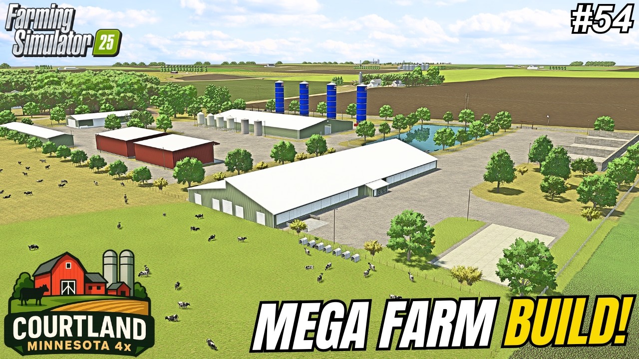 $3 MILLION DOLLAR AMERICAN MEGA DAIRY FARM BUILD! | Courtland, MN | Farming Simulator 25 #54