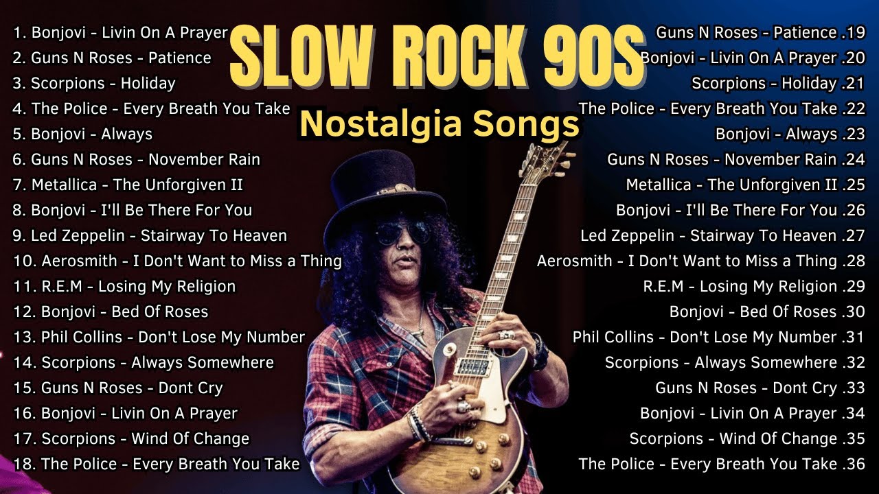 Scorpions, Metallica, Bon Jovi, Guns N Roses - Greatest Hits Slow Rock Songs 90s