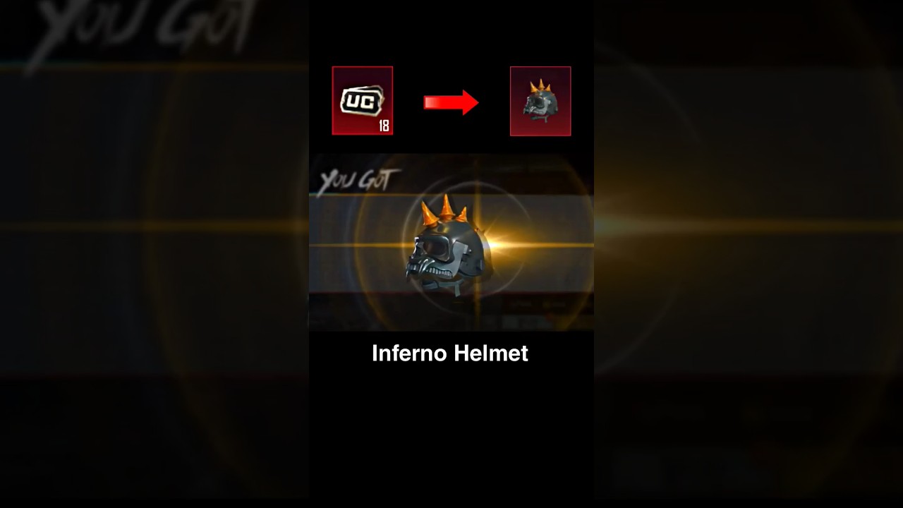 18 UC &bull; Inferno Helmet 💀 #pubgm #pubgshorts