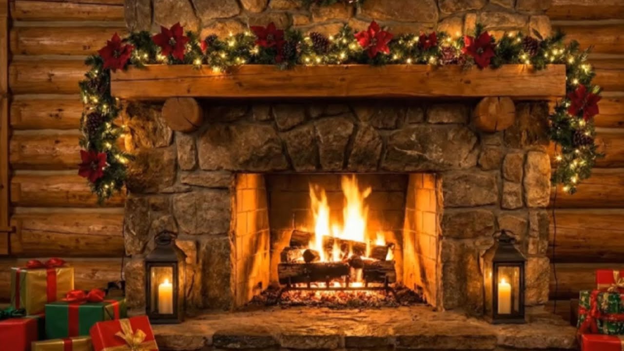 Warm Fireplace for  Evening 🍁 Autumn-Winter Ambience & Soft Fire Sounds