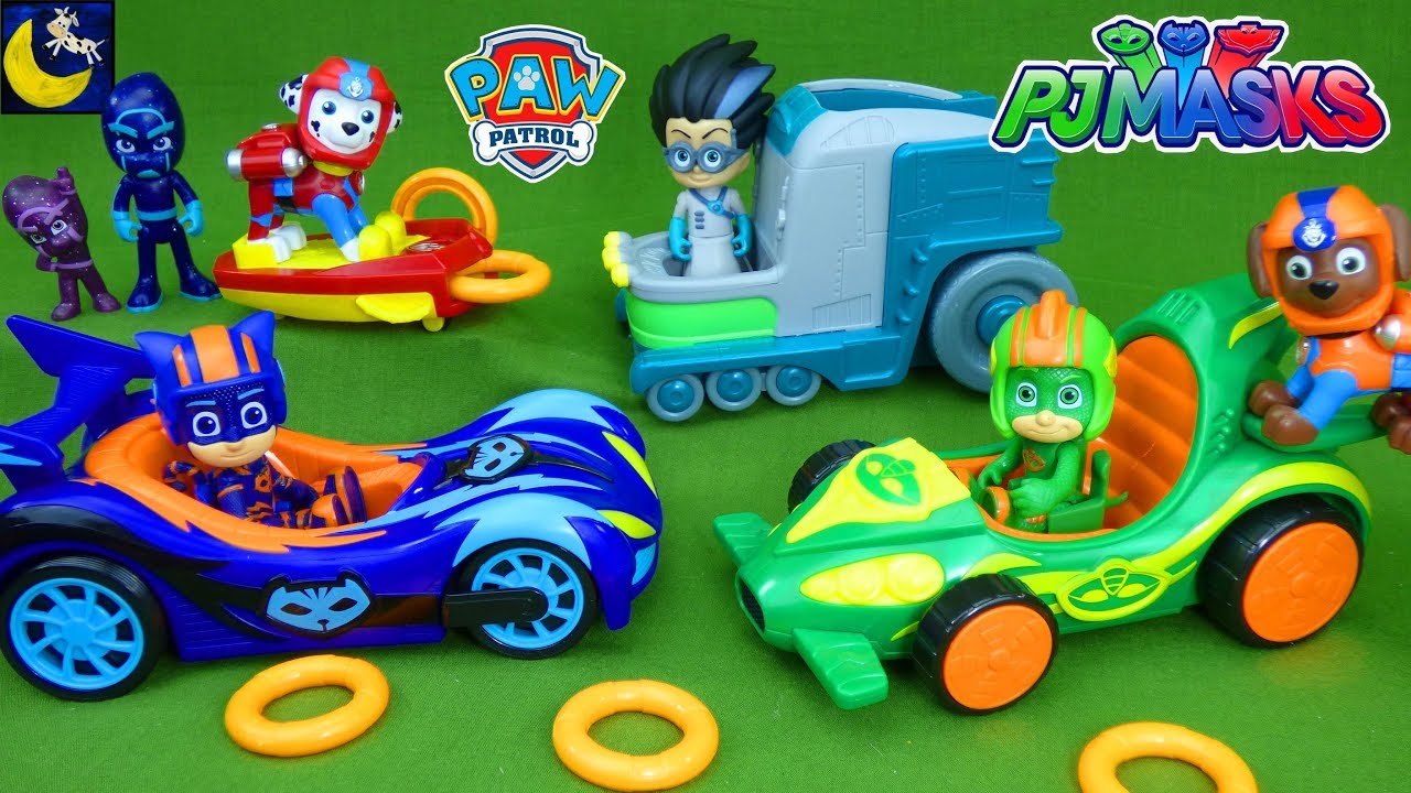 PJ Masks Race Into the Night Paw Patrol Toys Rescue Catboy Gekko Romeo Robot Lab Night Ninja Story