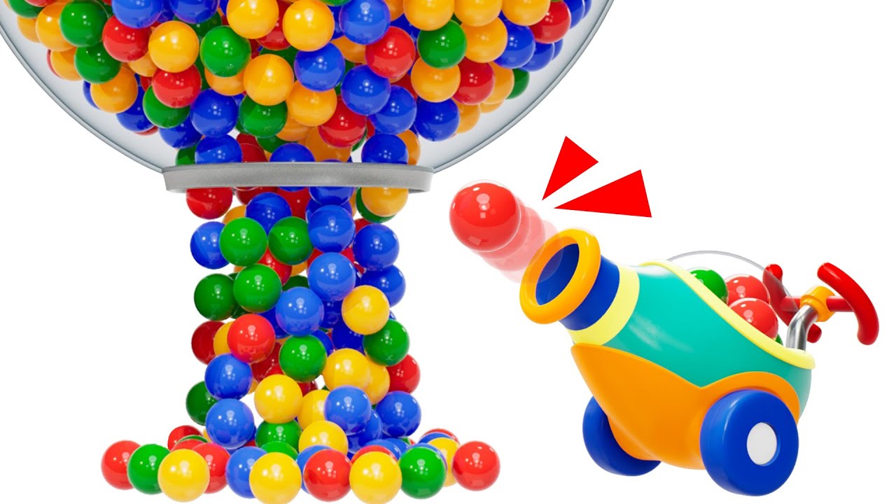 Learn Colors with Color Ball Machine 🔵 3D | Kids Cartoon | Color Songs + Games | Lotty Friends