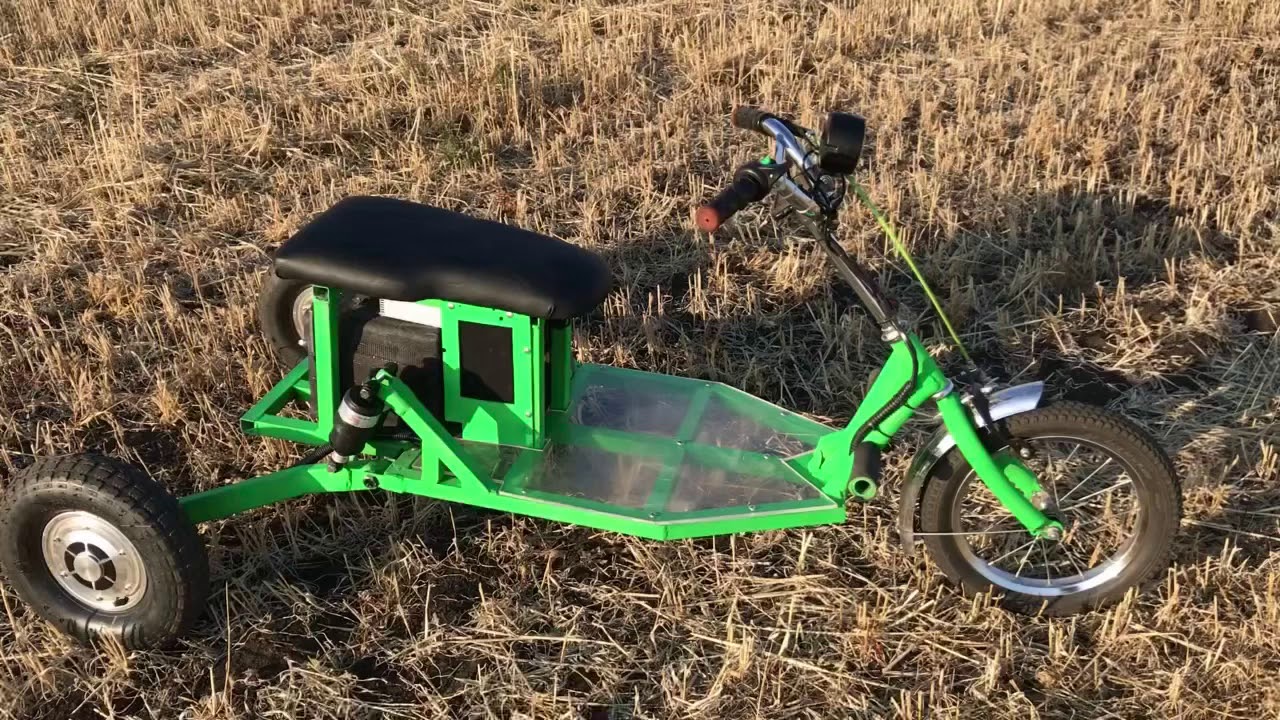 Электросамокат из гироскутера 3 колеса. Electric scooter 3 wheel 60V 20A made of gyroscooter.