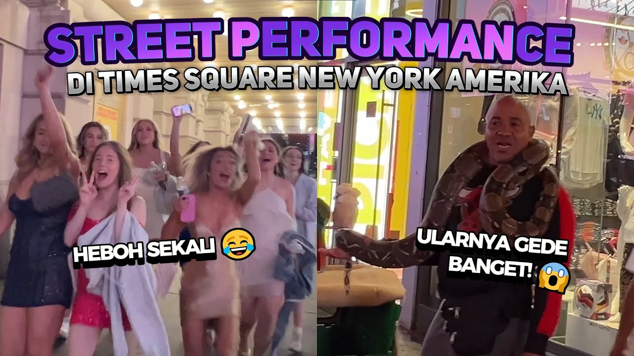 SUASANA MALAM MINGGU DI NEW YORK 🇺🇸 || NONTON PERTUNJUKAN SEKITAR TIMES SQUARE AMERIKA SERUH SEKALI