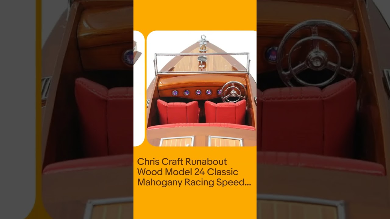 Chris Craft Runabout Wood Model 24" Classic Mahogany Racing Speed Boat New