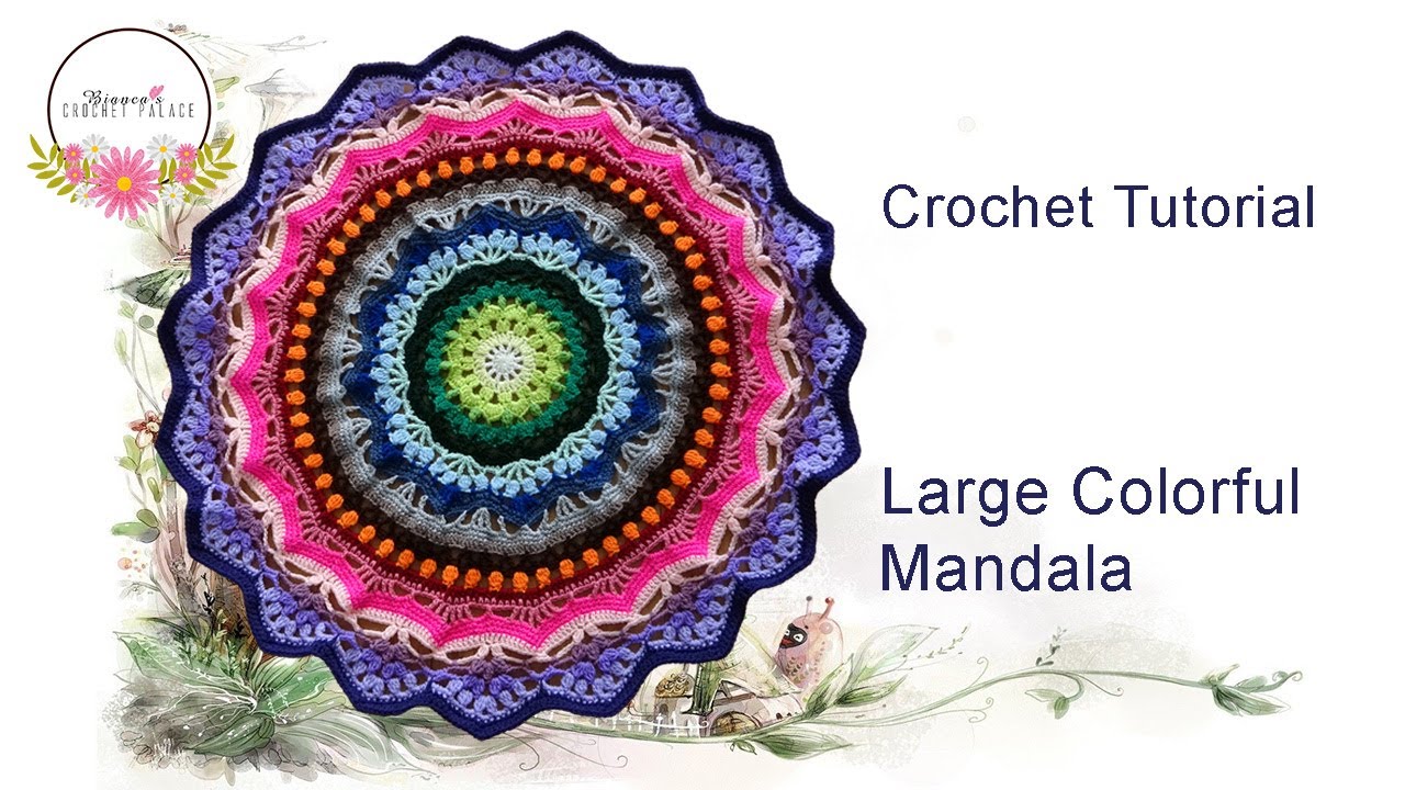 Crochet a Large Colorful Mandala 65cm // TUTORIAL // @BiancasCrochetPalace