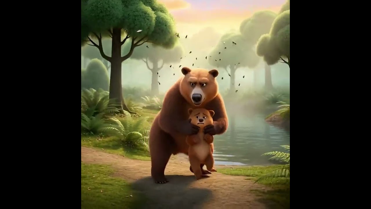 Медведица и медвежонок.