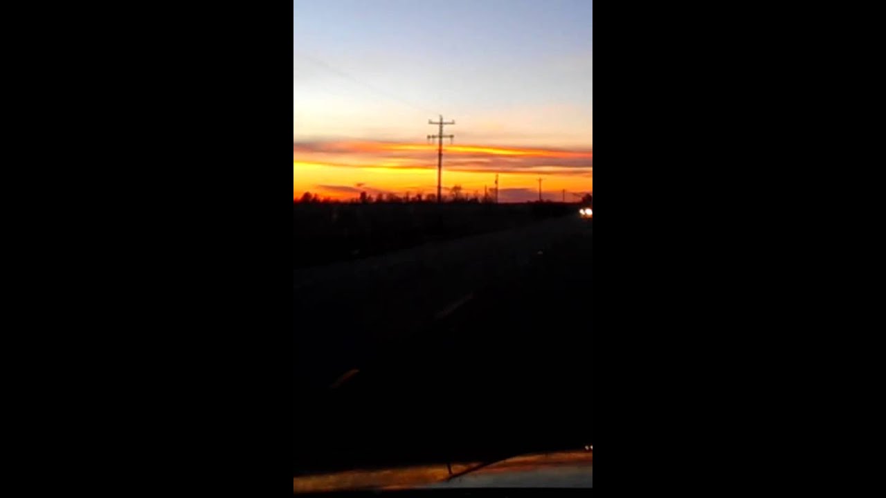 Sunset on the road
