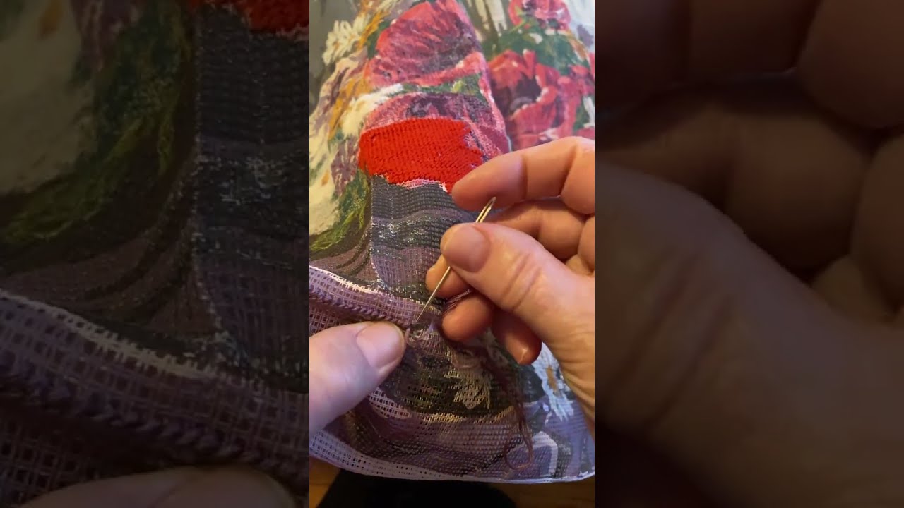 Watching grandma’s cross stitching 🤗🤗🤗🤗