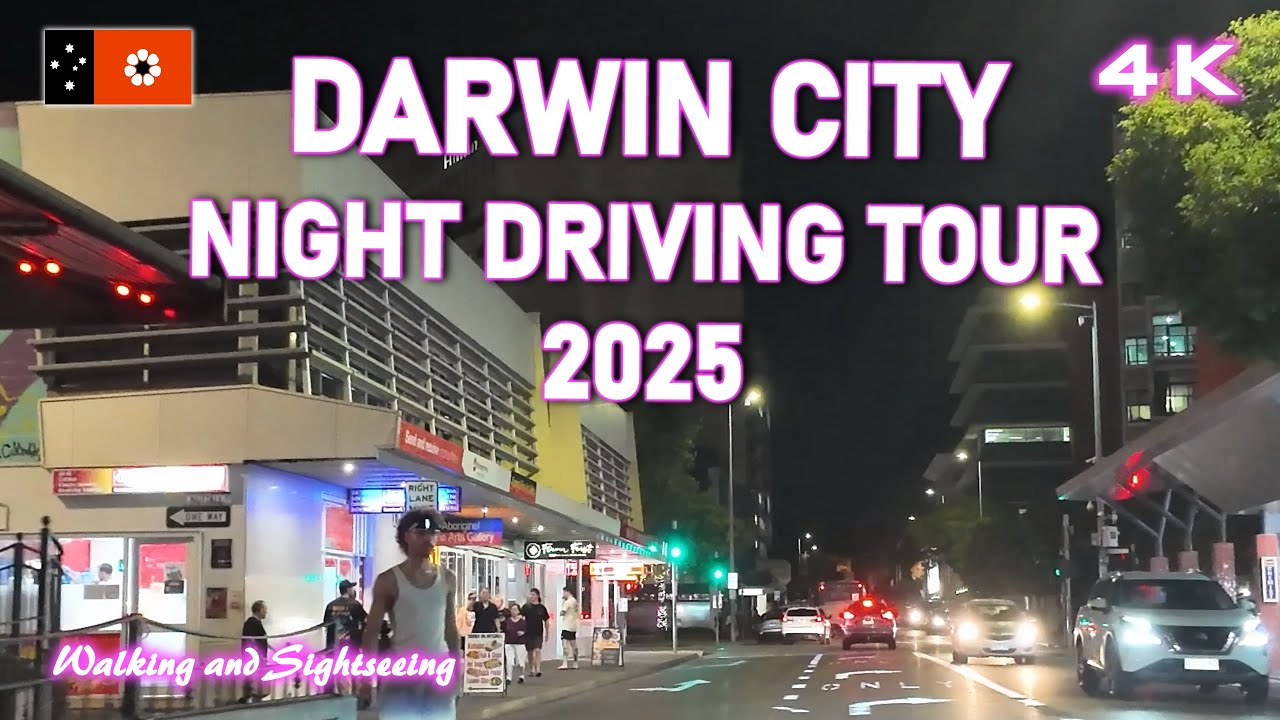 Darwin City Drive at Night 🚗July 2025 Mitchell Street Esplanade & Views from the Car | NT Australia