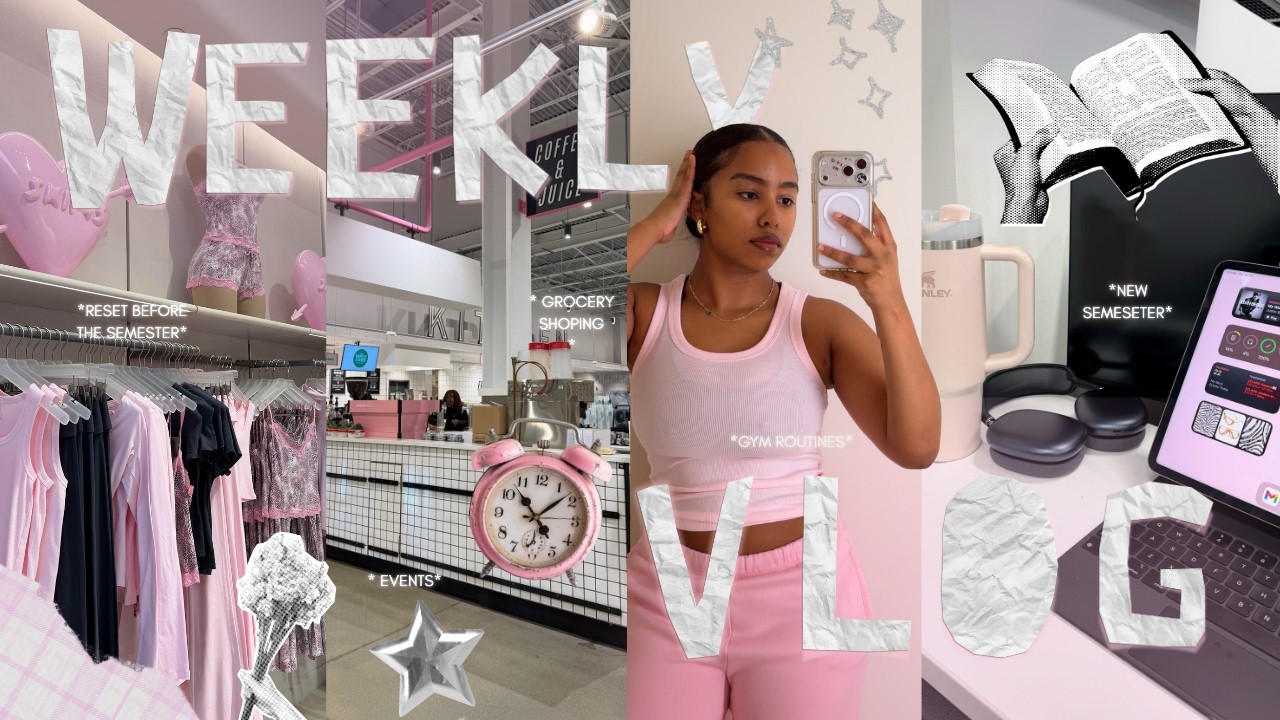 A PRODUCTIVE College Week In My Life📓: balancing being a content creator, college student , fitness