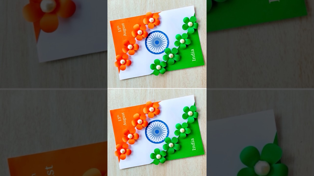 DIY Independence day special tricolor card ideas // easy independence day greeting card #shorts
