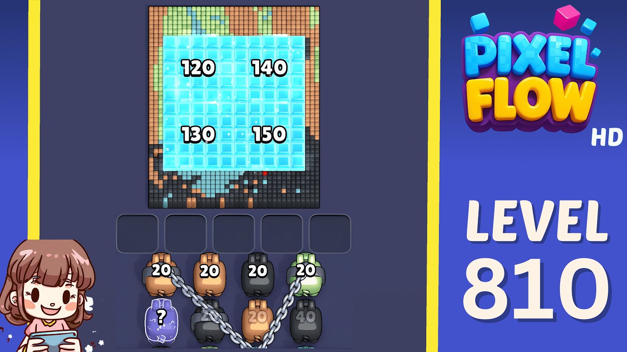 Pixel Flow Level 810 Solution Walkthrough