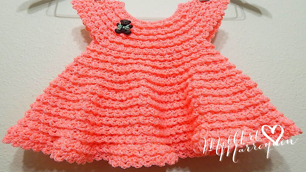 Vestido Crochet 0 a 3 meses cualquier talla 1 de 2 (cc)
