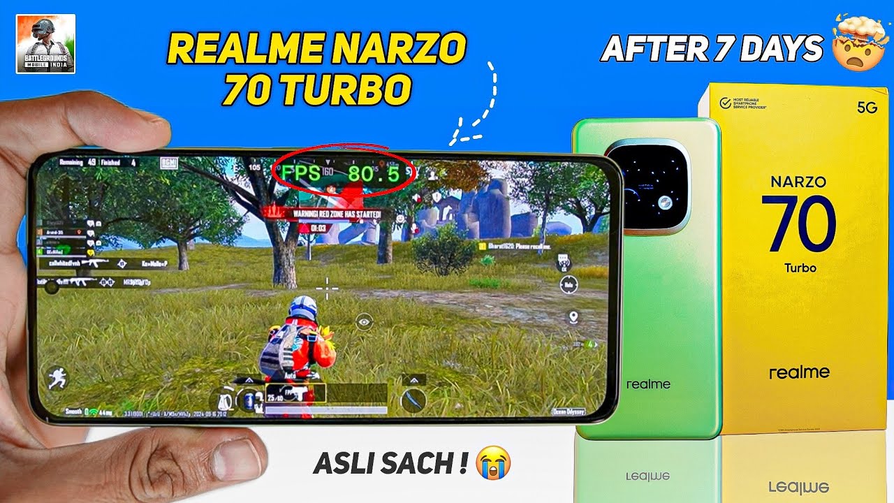 Realme Narzo 70 Turbo Bgmi Test 90fps With Fps Meter | Graphics, Battery & Heating test