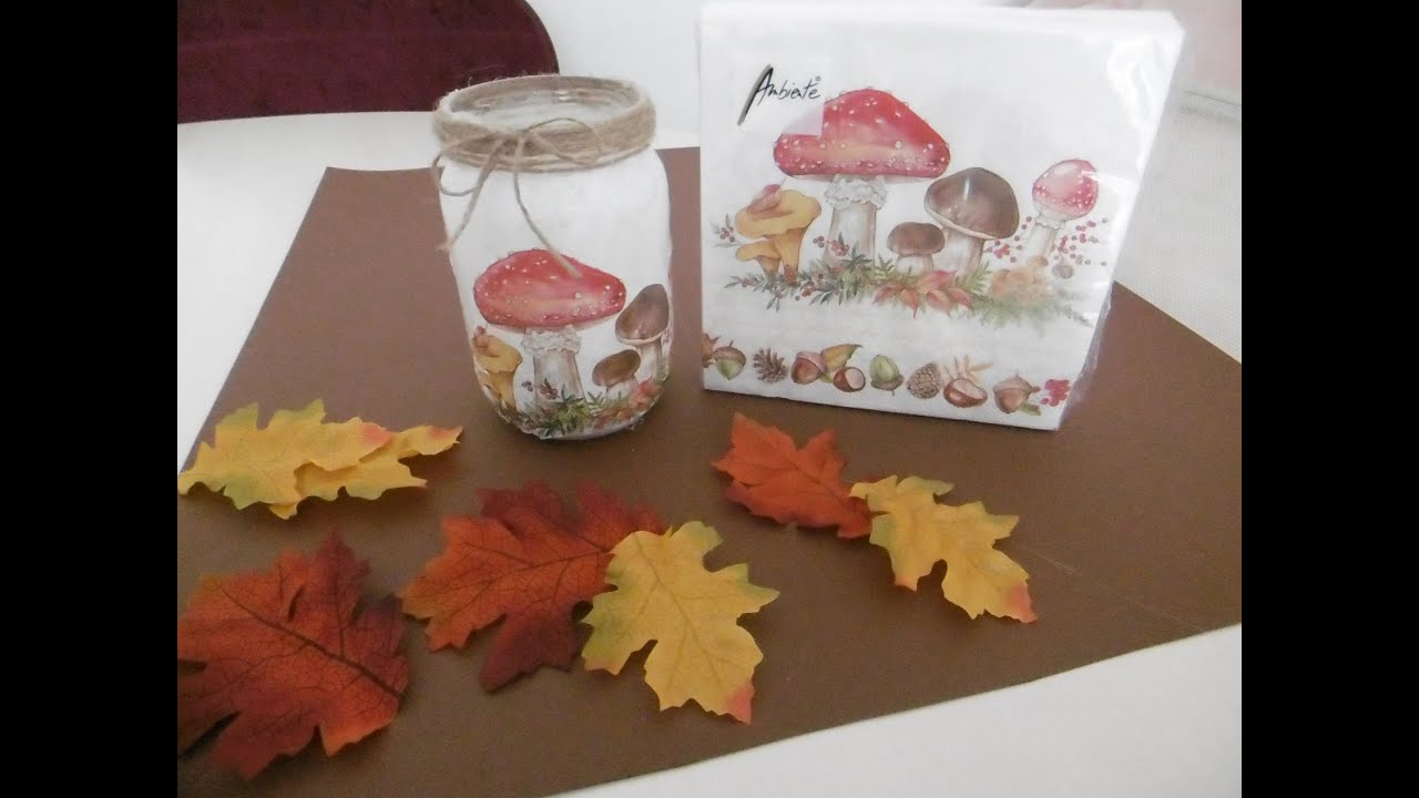 bocal decore aux couleurs d automne