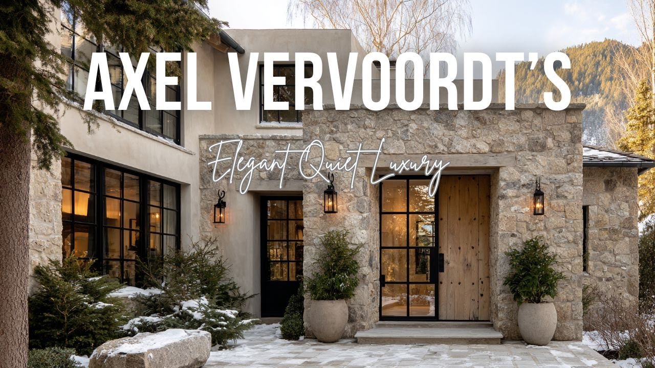 Elegant Quiet Luxury Modern Stone Winter Home Inspired by Axel Vervoordt’s Belgian Warmth