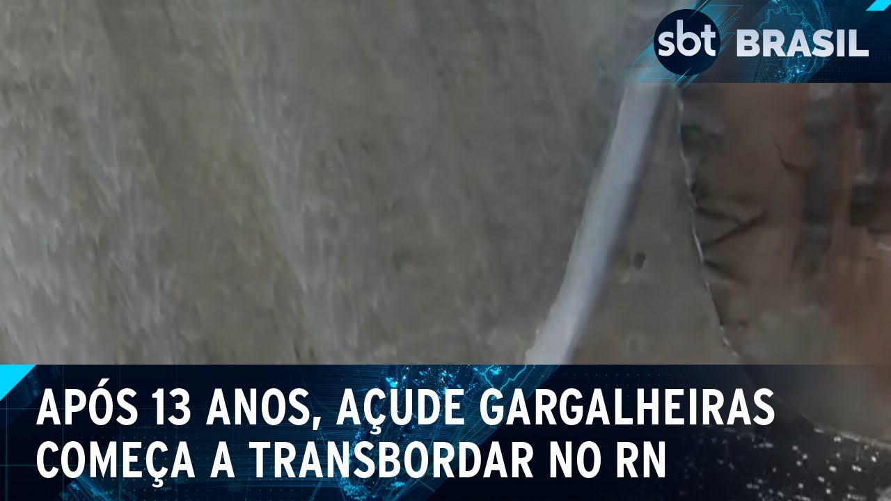 Açude Gargalheiras começa a transbordar no Rio Grande do Norte | SBT Brasil (04/04/24)