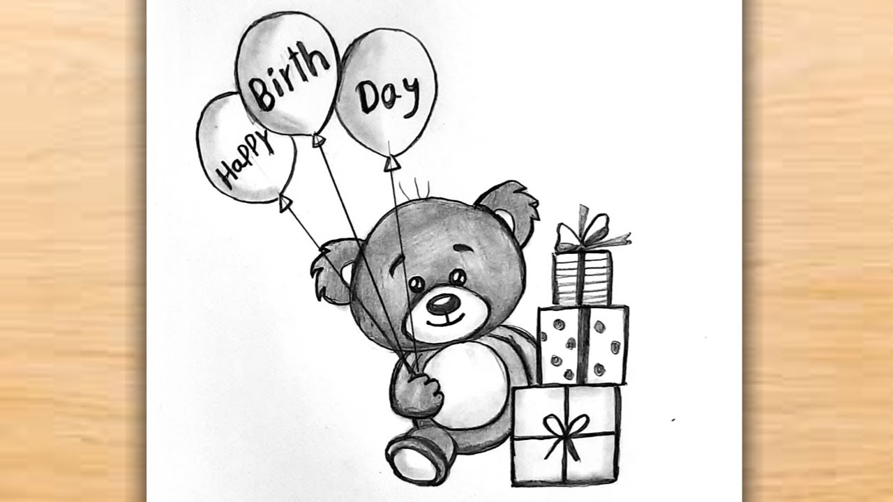 Birthday Drawing Easy | Happy Birthday Drawing  | Birthday Card| How to Draw Birthday Greetings Card