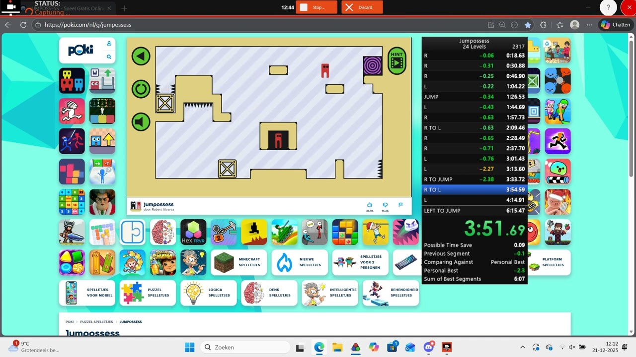 jumposses speedrun in  6:12.750 WR