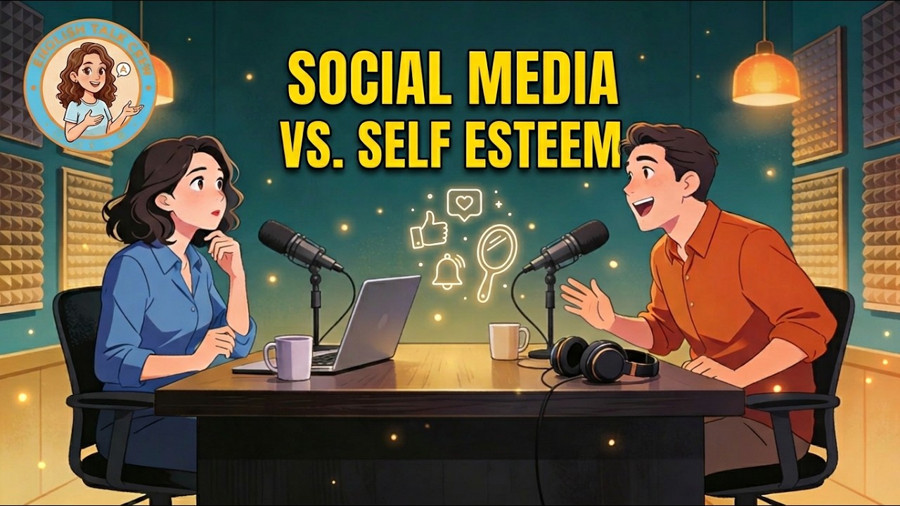 Daily English Conversation Podcast | THE EVOLUTION OF SOCIAL MEDIA IMPACT ON SELF ESTEEM