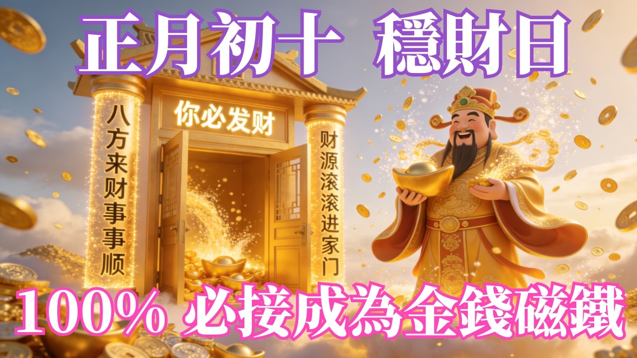 今日必聽💰正月初十穩住財運｜宇宙逼你進入富足頻率｜金錢不再流失✨迅速提升吸引財富磁場｜吸財秘技｜吸引力法則🔥聽完財運不再反覆✨越聽越旺💰好運正在追你